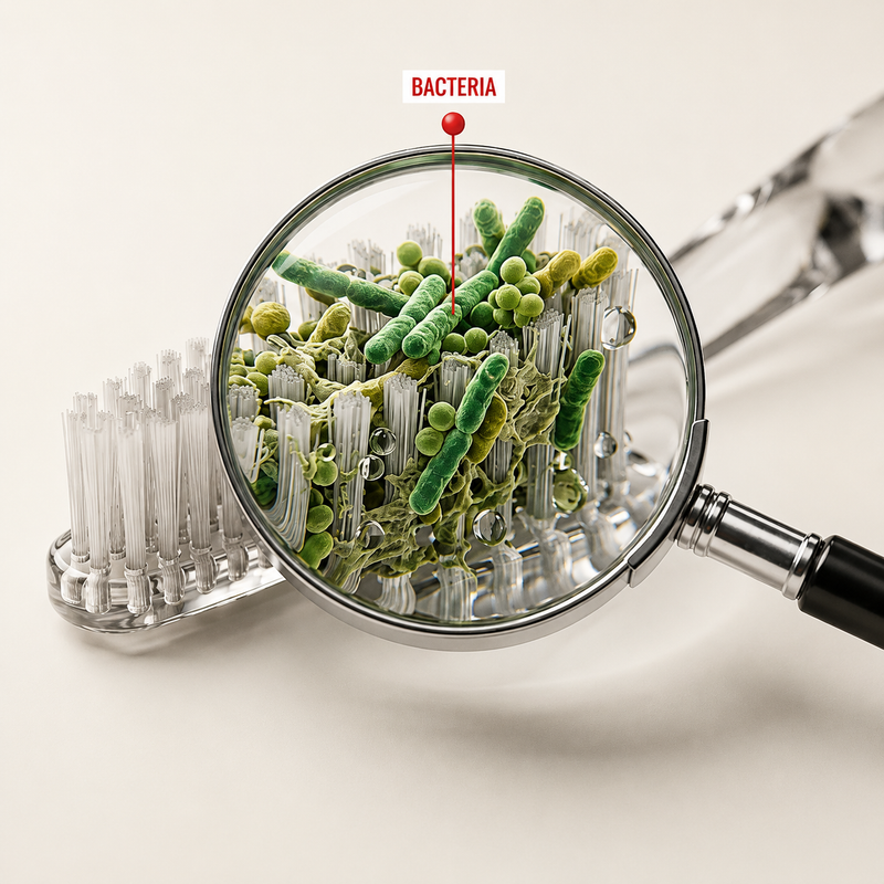 You put your toothbrush in your mouth 60 times a month. It carries up to 10 million bacteria.